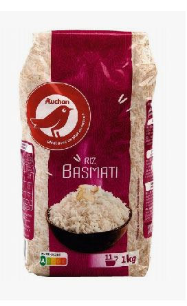 Riz basmati Auchan : photo du produit rappelé le 06/05/2021