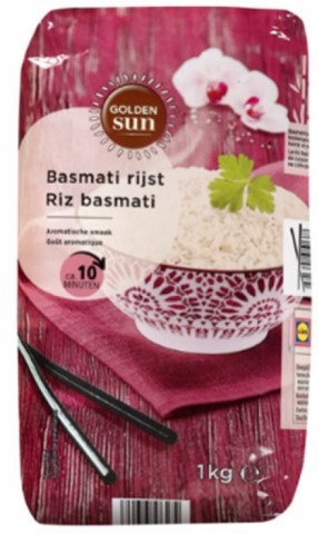 Riz basmati Golden Sun : photo du produit rappelé le 08/07/2022
