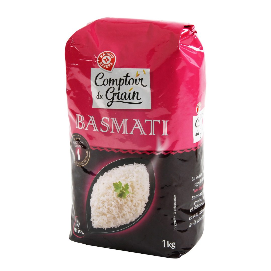 Riz basmati sachet 1kg Comptoir du Grain : photo du produit rappelé le 06/08/2021