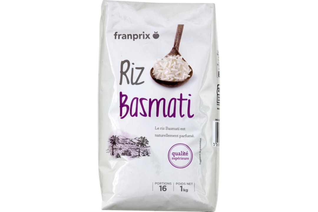 Riz long basmati 1kg Franprix : photo du produit rappelé le 04/11/2022