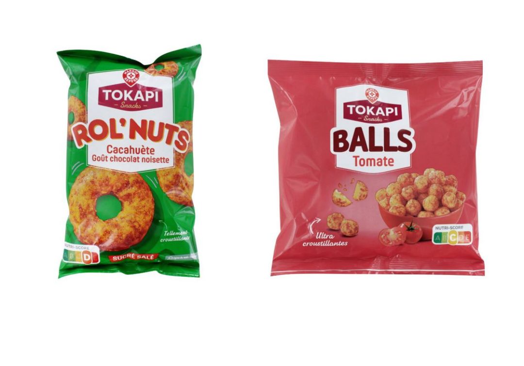 Rol’nuts cacahuete gout chocolat noisette 100g et balls tomate 42g Tokapi : photo du produit rappelé le 09/11/2023