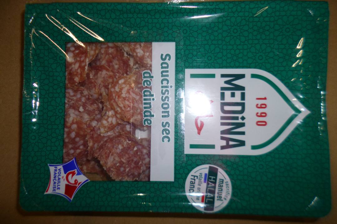 Rondelle de saucisson sec de volaille Medina : photo du produit rappelé le 21/03/2024