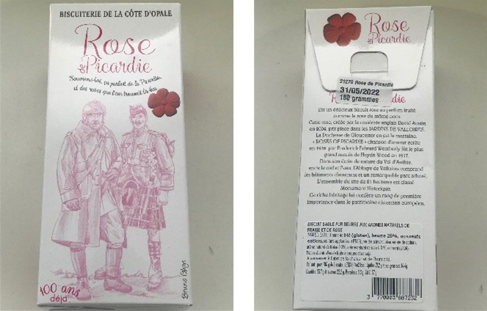Rose de picardie Biscuiterie de la Côte d’Opale : photo du produit rappelé le 12/11/2021