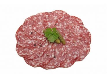 Rosette a l'ancienne allegee vendue au rayon charcuterie coupe du magasin : photo du produit rappelé le 12/07/2024