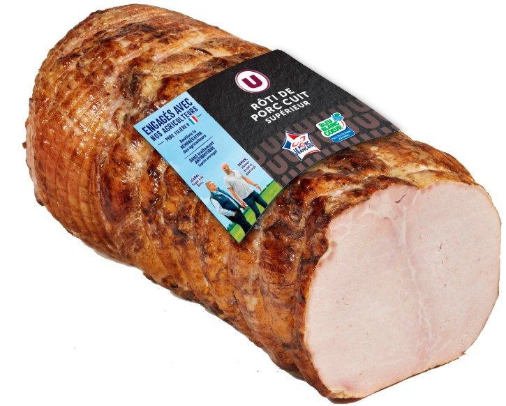 Rôti de porc cuit supérieur bleu blanc coeur u : photo du produit rappelé le 04/06/2025