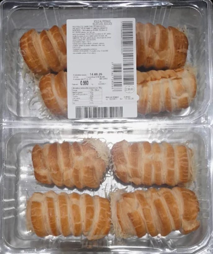Roule au fromage : photo du produit rappelé le 04/08/2026