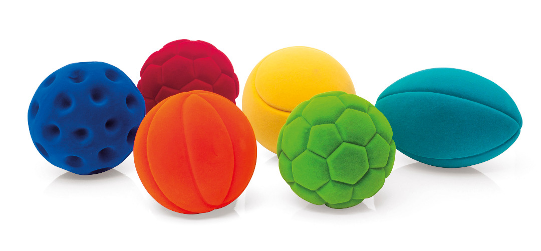 Rubbabu - assortiment de 6 balles de sport en display - ø10cm : photo du produit rappelé le 29/08/2024