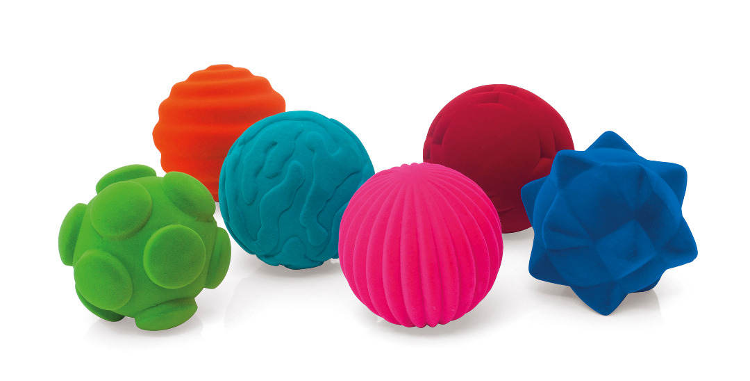 Rubbabu - assortiment de 6 balles tactiles en display - ø10cm : photo du produit rappelé le 29/08/2024