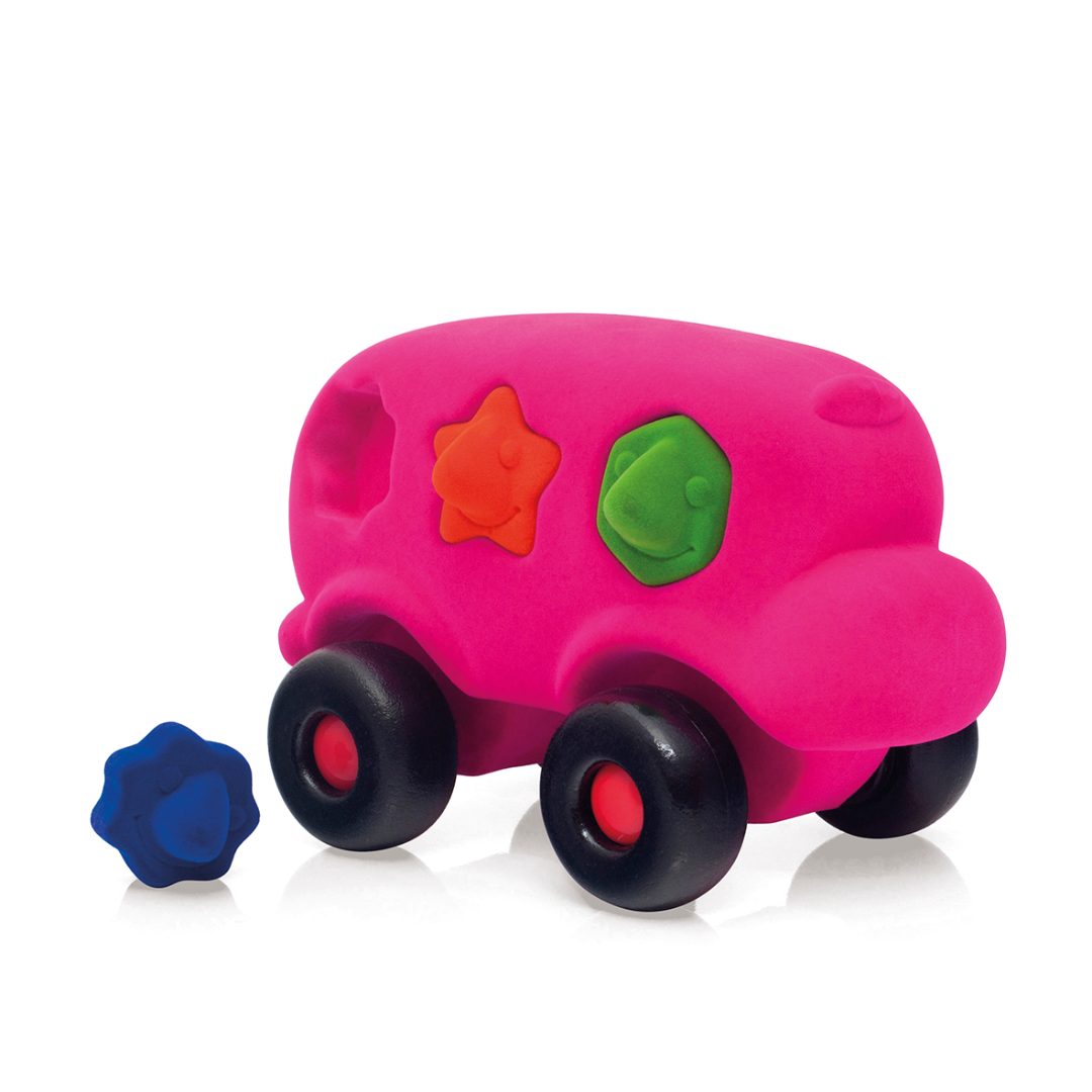 Rubbabu - bus éducatif à formes rose - 22x12,5x15cm (packaging) : photo du produit rappelé le 29/08/2024