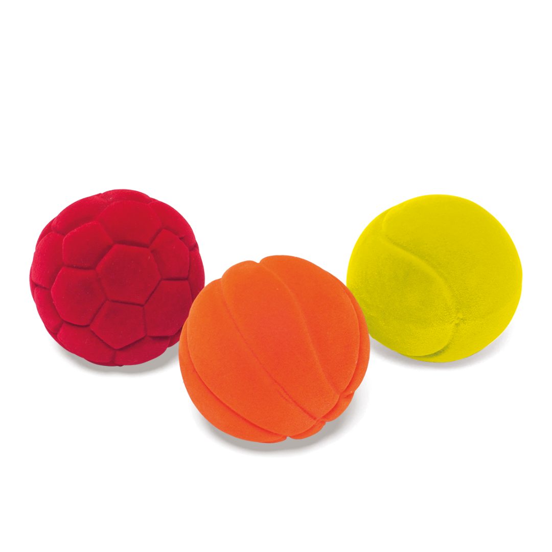 Rubbabu - lot de 3 petites balles de sports - ø5cm (packaging) : photo du produit rappelé le 29/08/2024