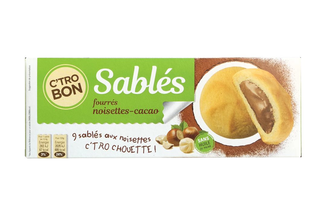 Sablés fourrés noisettes-cacao C'trobon : photo du produit rappelé le 27/06/2022