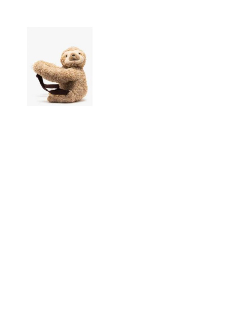 Sac a dos peluche paresseux Gemo : photo du produit rappelé le 04/03/2022