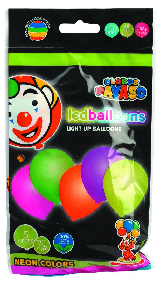 Sachet 5 ballons a LED Globos Payaso : photo du produit rappelé le 15/01/2024
