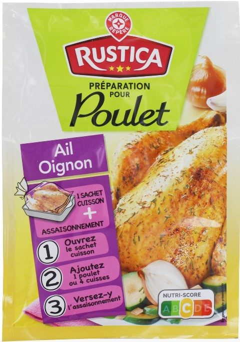 Sachet cuisson poulet ail oignon 36g Rustica : photo du produit rappelé le 07/10/2021