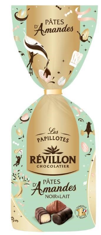 Sachet papillotes pâtes d'amandes noir et lait 405g Revillon Chocolatier : photo du produit rappelé le 17/12/2021