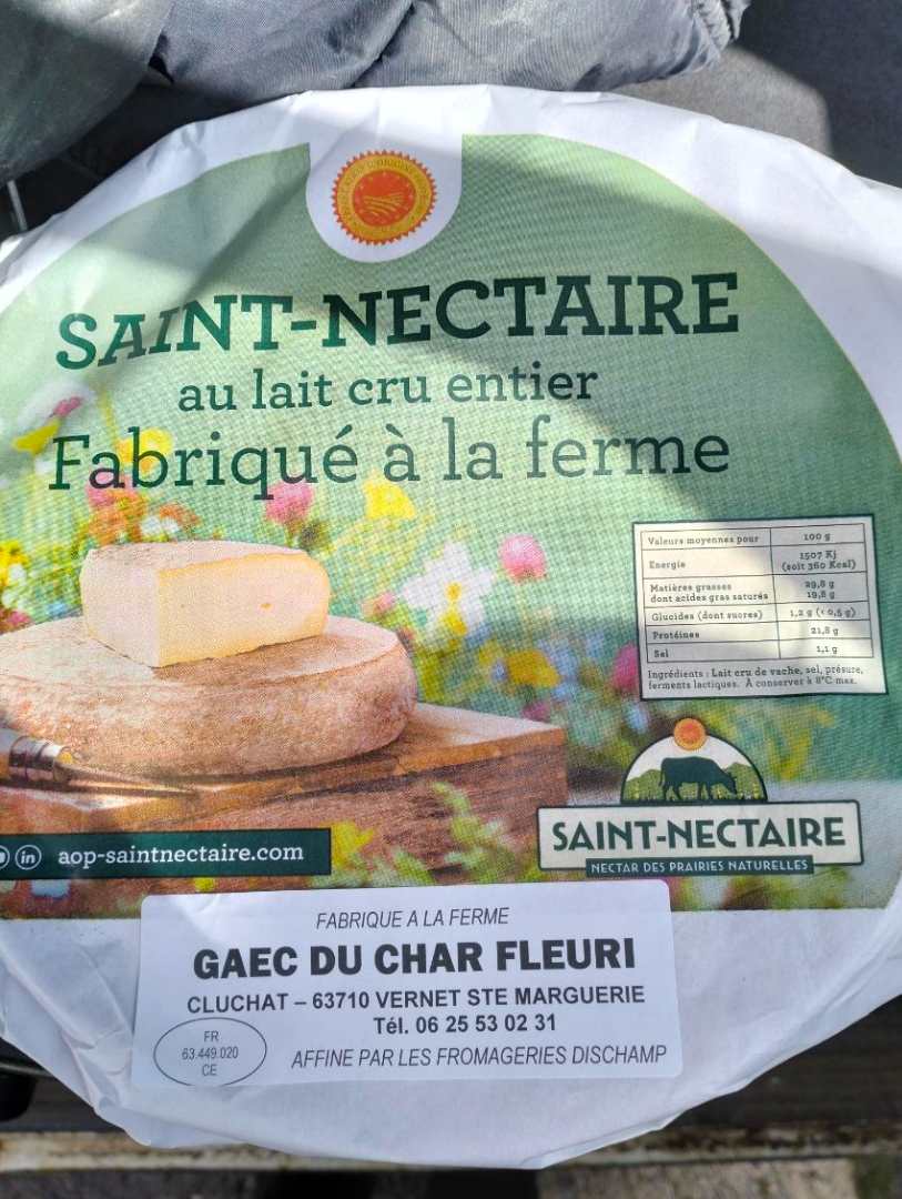 Saint-nectaire fermier AOP : photo du produit rappelé le 27/09/2024