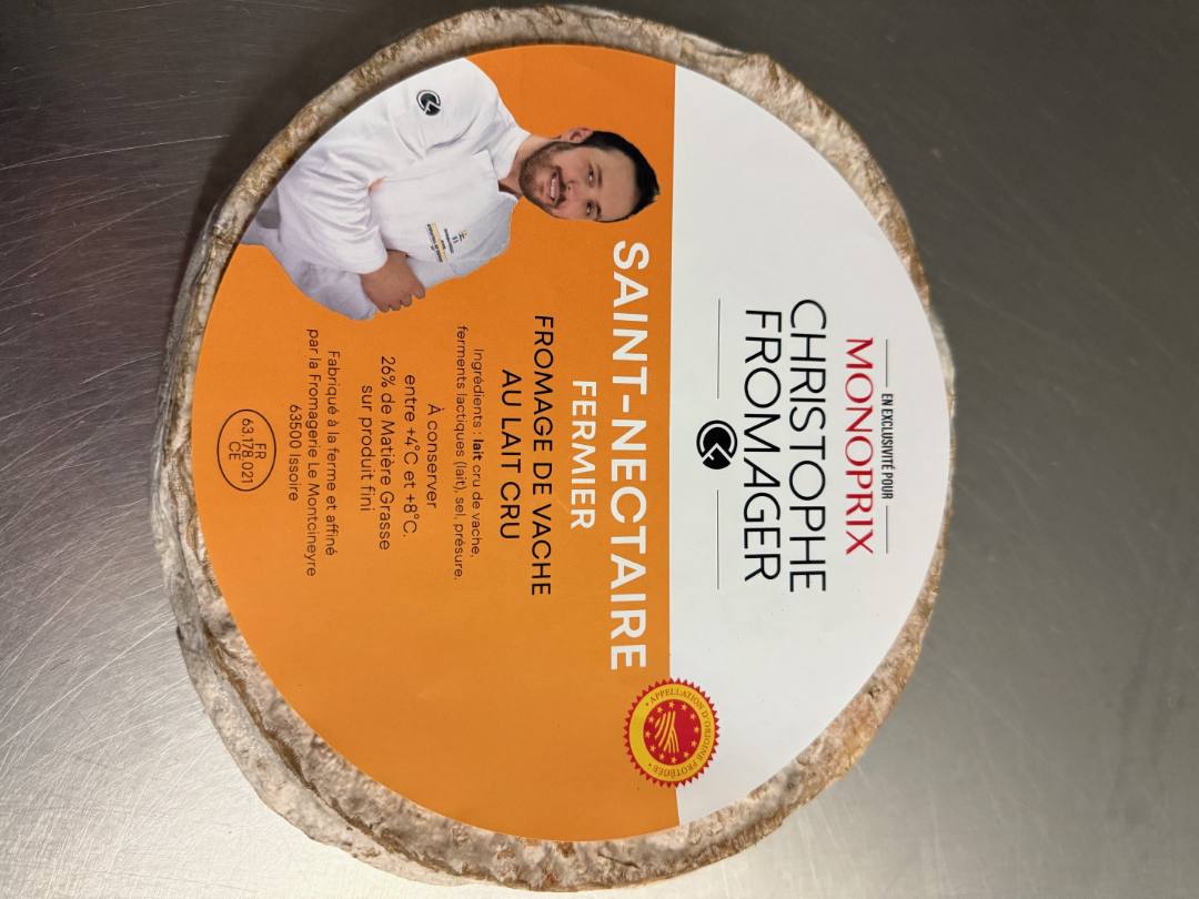 Saint nectaire fermier - christophe fromager Monoprix – Christophe Fromager : photo du produit rappelé le 30/04/2025