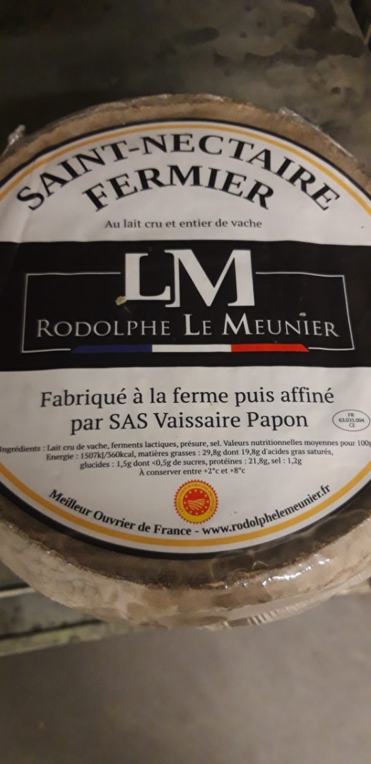Saint nectaire fermier LM (rodolphe le Meunier) : photo du produit rappelé le 17/05/2023