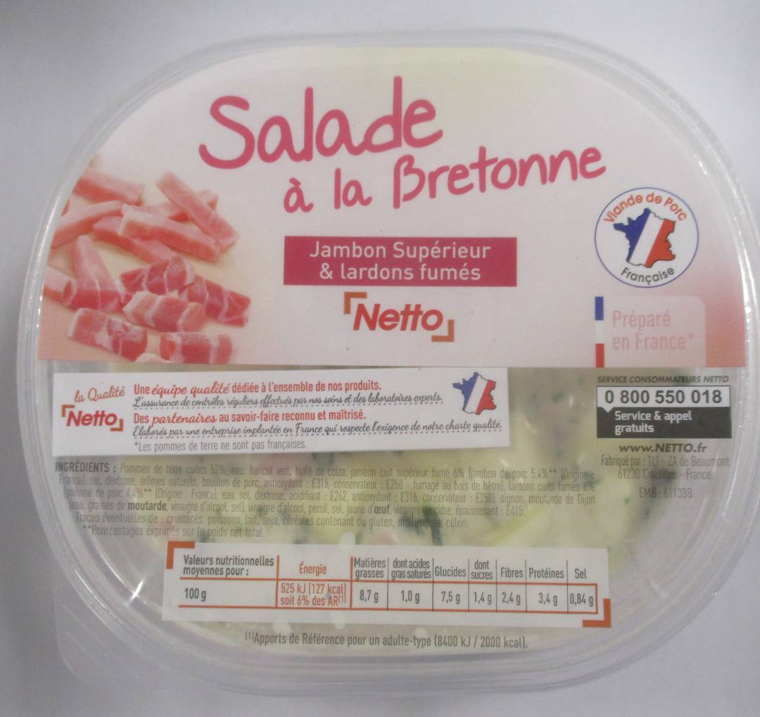 Salade a la bretonne Netto : photo du produit rappelé le 09/06/2022