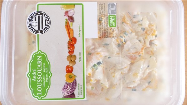 Salade acapulco (surimi, ananas, mandarines, crevettes) Andre Loussouarn : photo 2 sur 2 du produit rappelé le 17/06/2022
