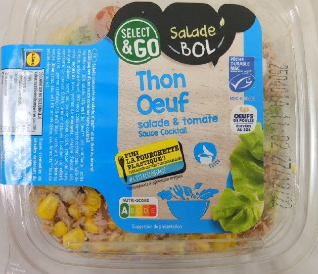 Salade crudités thon oeuf Select & GO : photo du produit rappelé le 08/06/2023