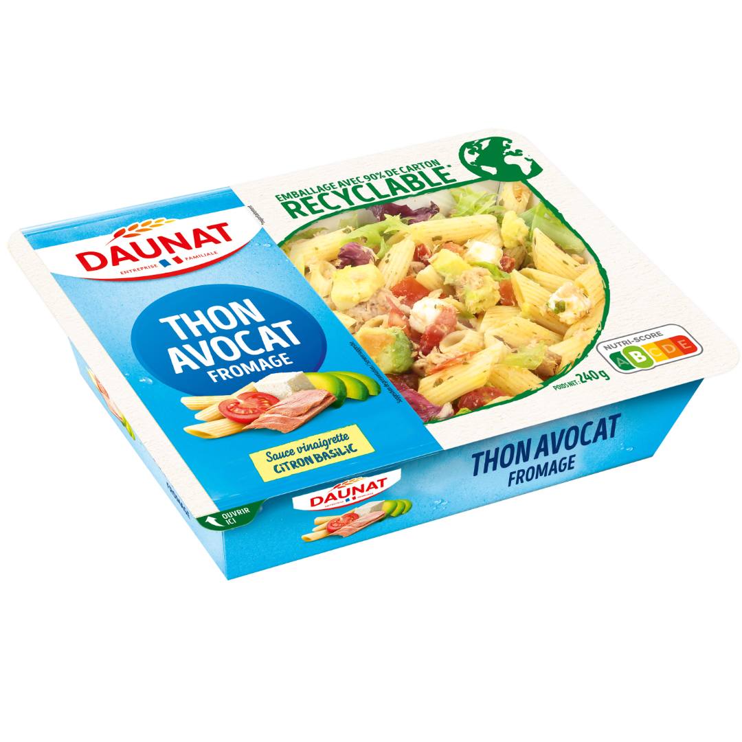 Salade ecopack thon avocat fromage Daunat : photo du produit rappelé le 25/03/2025