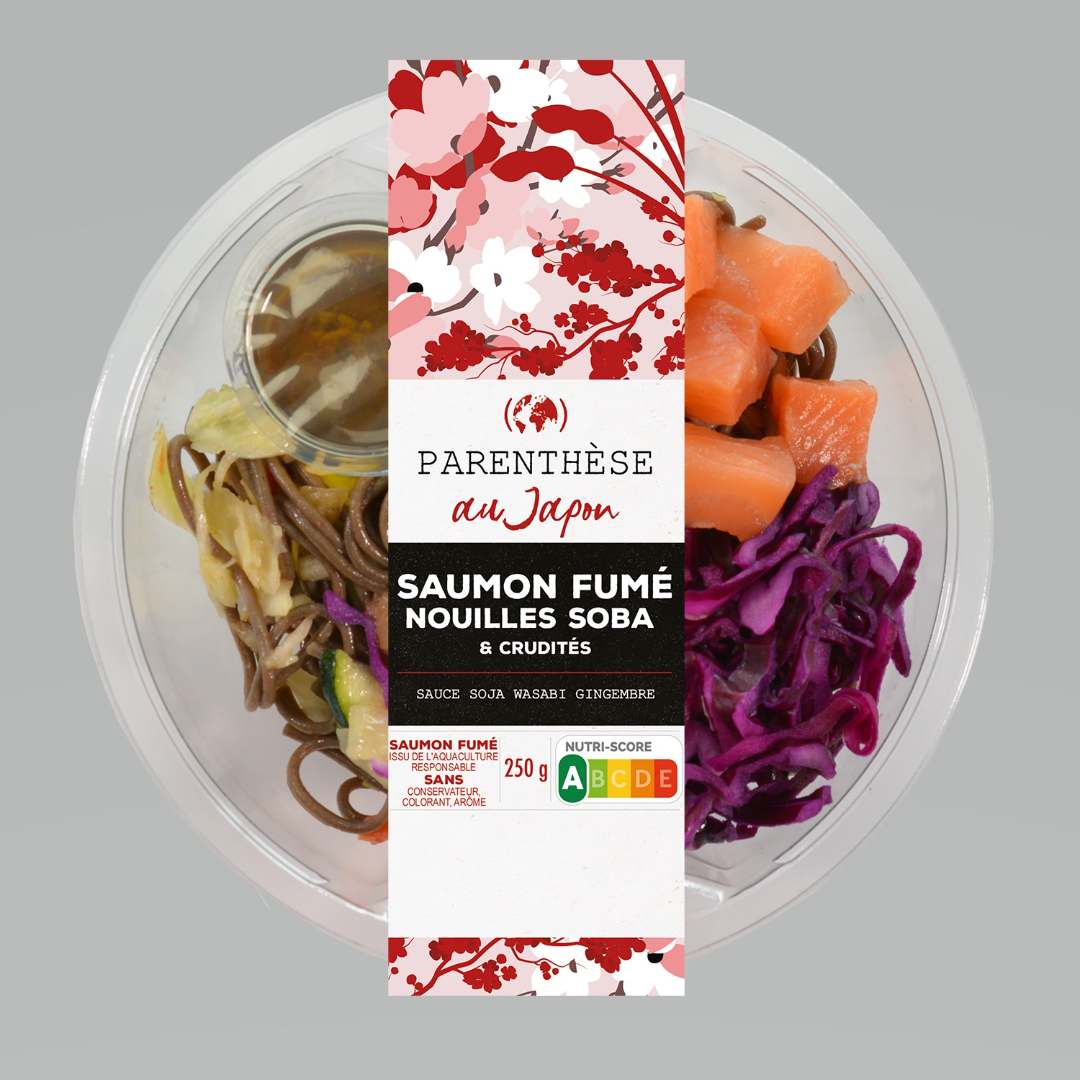 Salade parenthese au japon saumon fume nouilles soba : photo du produit rappelé le 11/10/2021