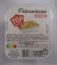 Salade piemontaise 500g Top Budget : photo du produit rappelé le 02/09/2026