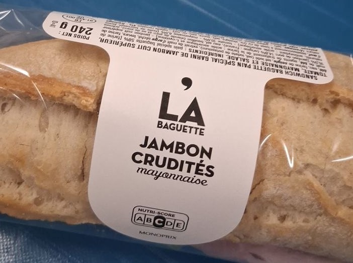 Sandwich baguette Monoprix : photo 3 sur 3 du produit rappelé le 04/04/2026