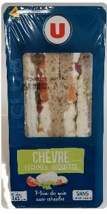 Sandwich chevre tomate roquette 210g u : photo du produit rappelé le 03/04/2023