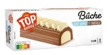 Sans marque buche vanille - chocolat Top Budget : photo du produit rappelé le 30/07/2021