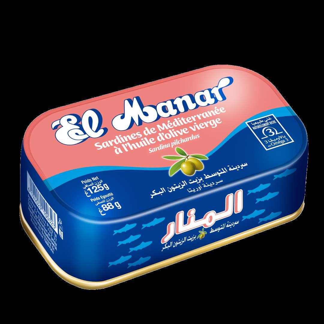 Sardines huile d'olive 125g x12 el manar : photo du produit rappelé le 21/01/2026