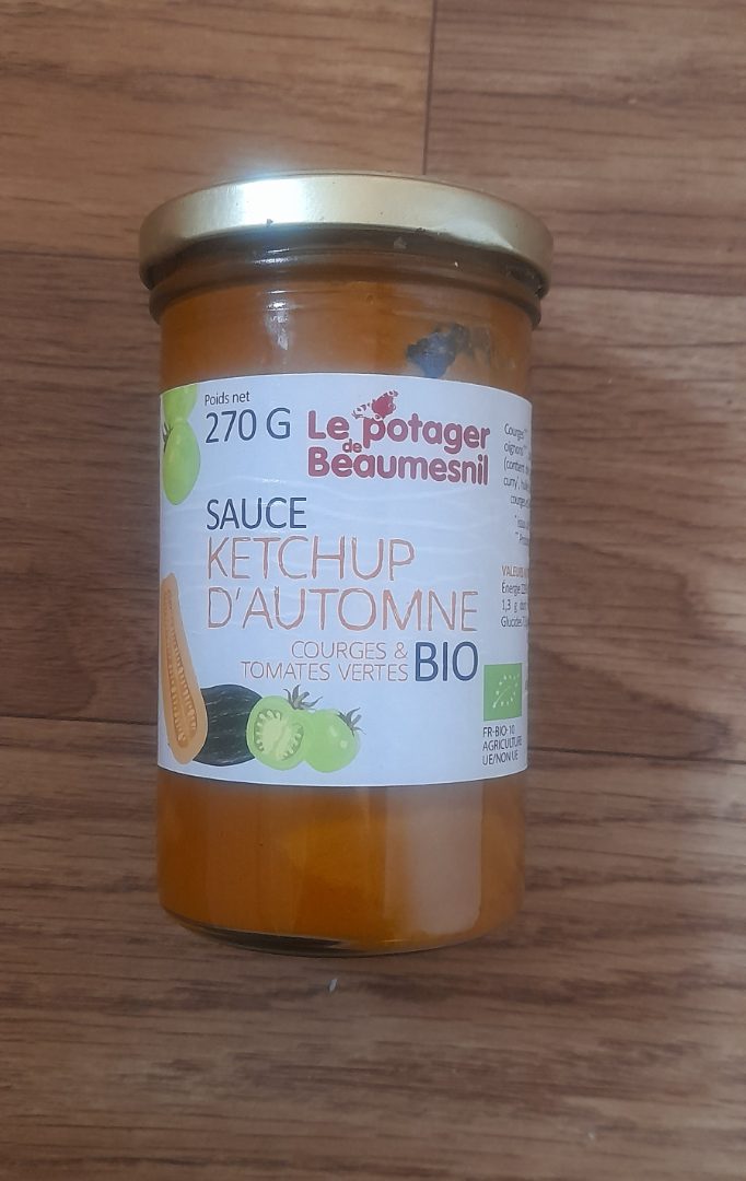 Sauce ketchup d'automne courges & tomates vertes Le Potager de Beaumesnil : photo du produit rappelé le 18/06/2025