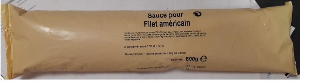 Sauce prepare filet americain 800g Simon Dutriaux : photo du produit rappelé le 21/09/2021