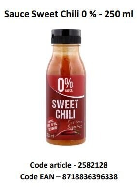 Sauce sweet chili 0 % - 250 ml : photo du produit rappelé le 02/09/2022