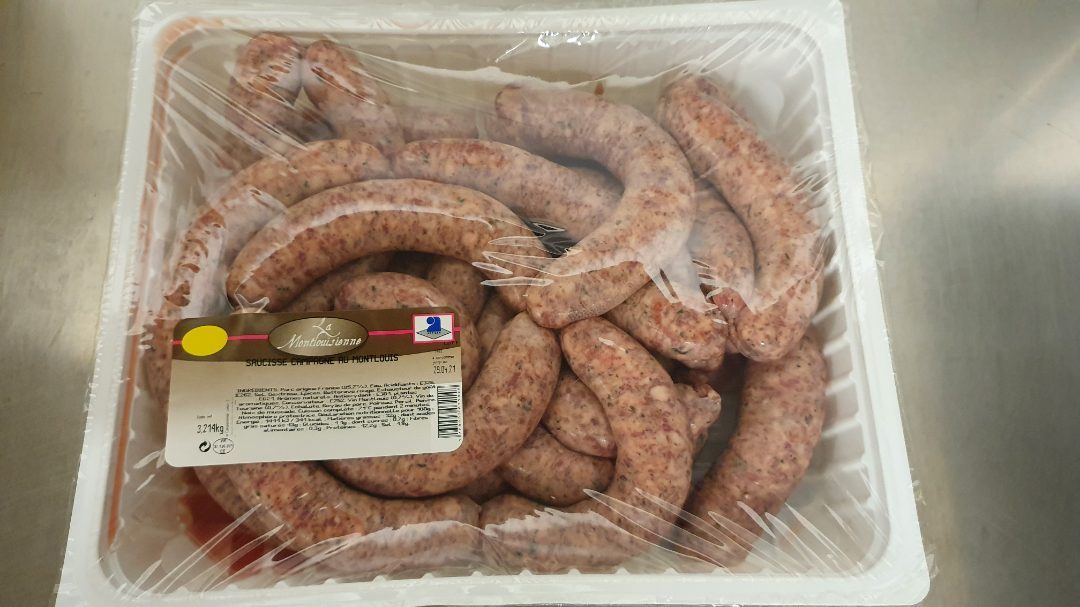 Saucisse campagne au montlouis La Montlouisienne : photo du produit rappelé le 01/08/2023