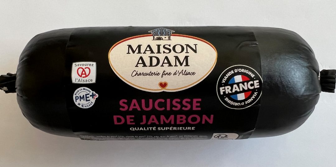 Saucisse de jambon supérieur 250g La Maison Adam : photo du produit rappelé le 20/07/2023