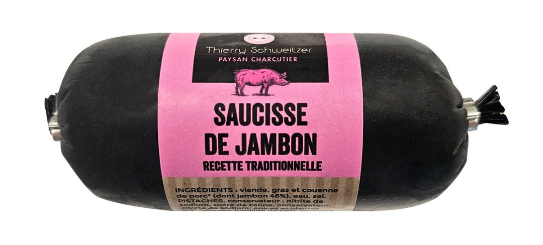Saucisse de jambon Thierry Schweitzer : photo du produit rappelé le 29/07/2024