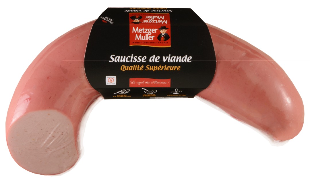 Saucisse de viande boyaux naturel Metzger-Muller : photo du produit rappelé le 14/11/2023