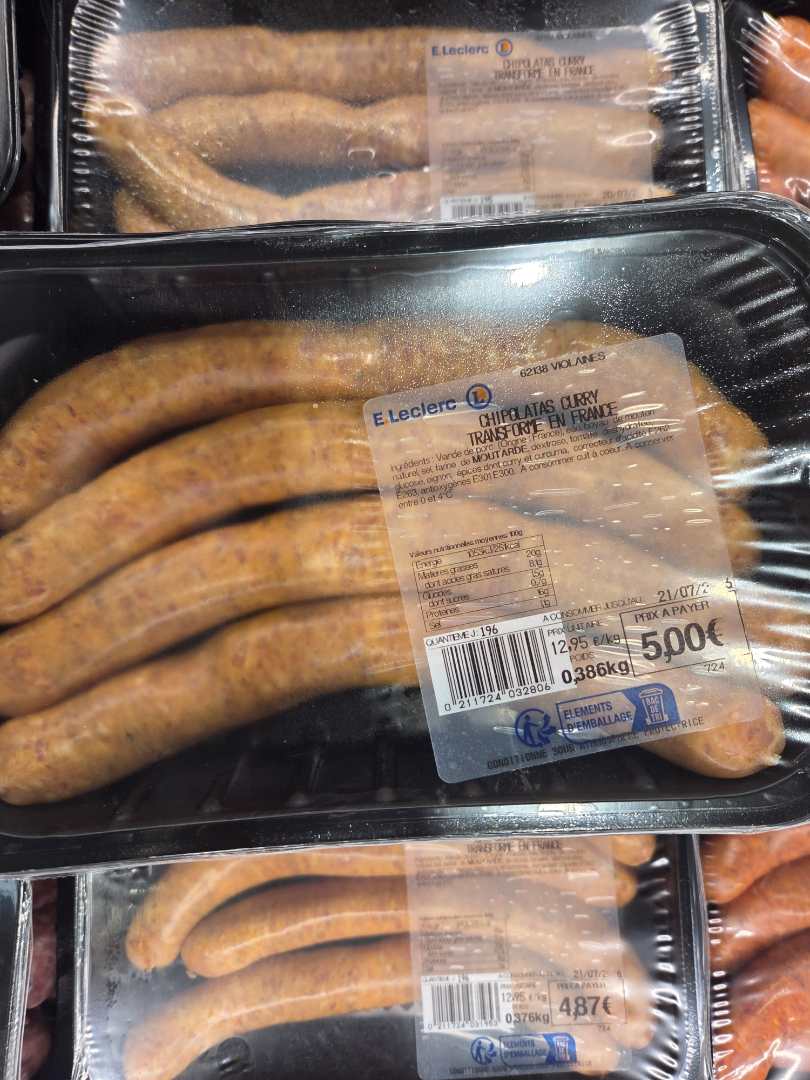 Saucisse E.Leclerc : photo du produit rappelé le 17/07/2026