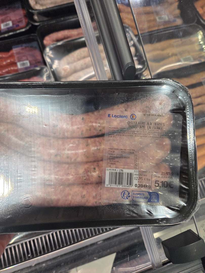 Saucisse E.Leclerc : photo 5 sur 5 du produit rappelé le 17/07/2026