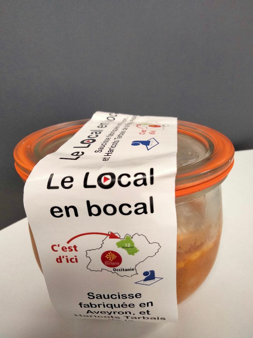 Saucisse fabriquée en aveyron et haricot tarbais Le Local en Bocal : photo du produit rappelé le 21/12/2022