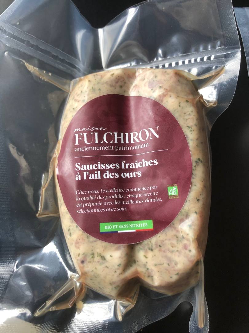 Saucisse fraîche à l'ail des ours Maison Fulchiron : photo du produit rappelé le 10/10/2025