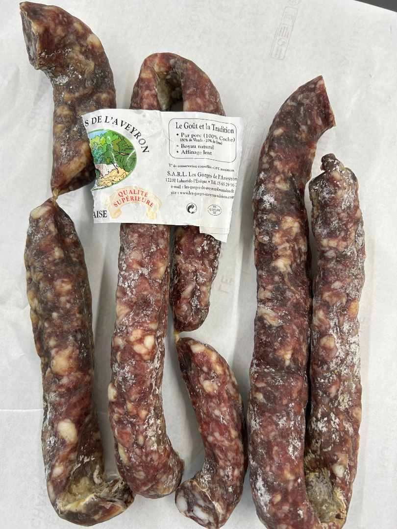 Saucisse perche gorge l'aveyr Gorges de l'Aveyron : photo du produit rappelé le 01/06/2023