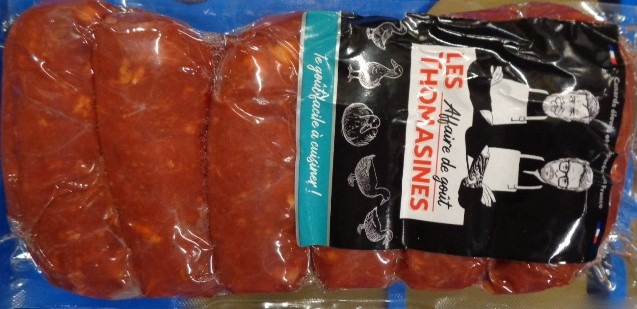 Saucisse pur canard façon chorizo Le Grenier des Gastronomes : photo du produit rappelé le 07/06/2023