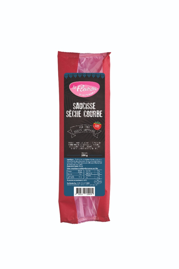 Saucisse sèche courbe 250g Le Fleuron de la Réunion : photo du produit rappelé le 23/07/2026
