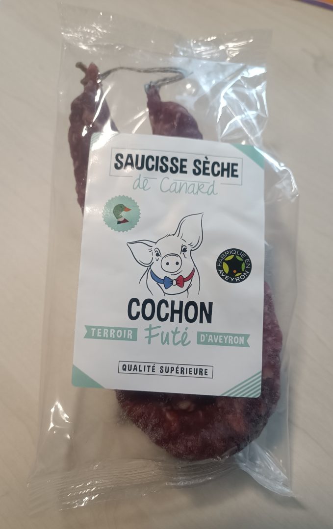 Saucisse sèche de canard Cochon Futé : photo du produit rappelé le 24/04/2024
