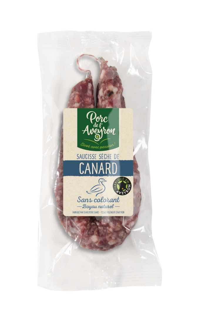 Saucisse sèche de canard Ets Cance : photo du produit rappelé le 02/05/2024