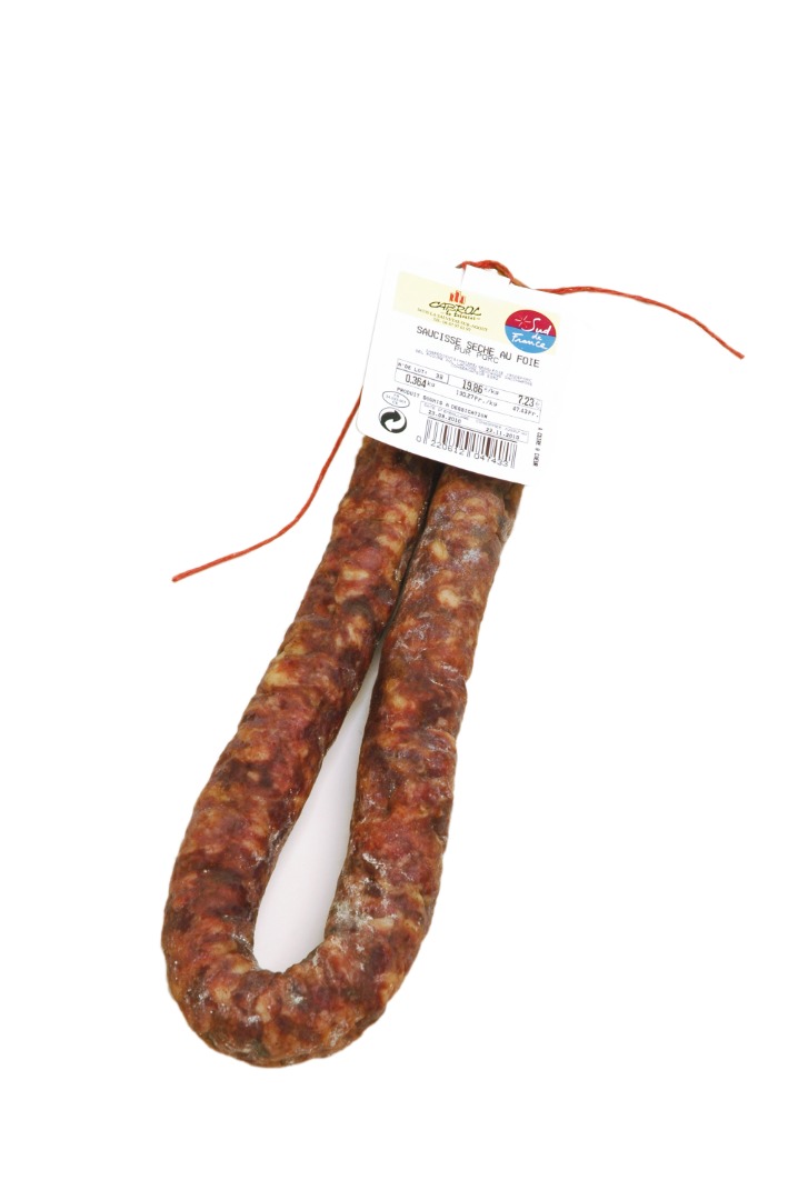 Saucisse sèche de foie lot 10 Cabrol la Salvetat : photo du produit rappelé le 03/06/2021