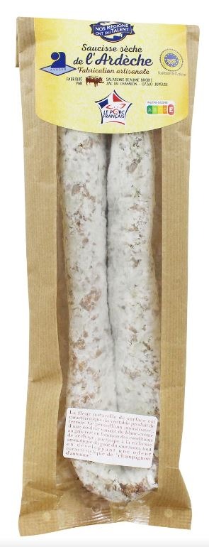 Saucisse seche de l'ardeche 250g Nos Regions Ont du Talent : photo du produit rappelé le 31/08/2022